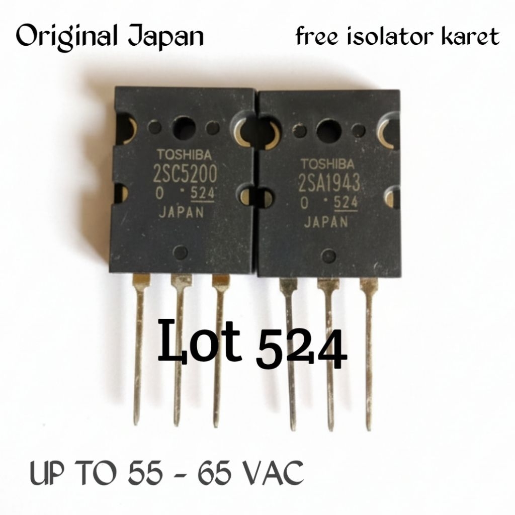 Transistor Toshiba 2SA1943 2SC5200 Lot 524 Original Japan Free Isolator Karet Transistor Final Toshi