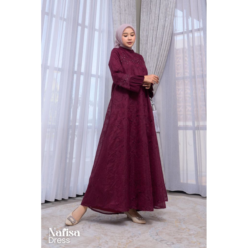 NAFISA DRESS / GAMIS PESTA WANITA / DRESS MEWAH ORI BY MAREVI (HANYA SIZE STANDAR)