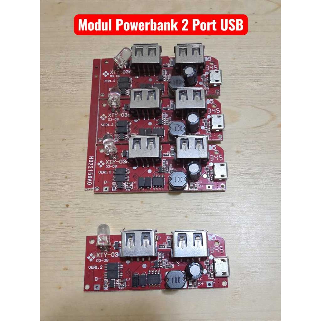 Modul Power Bank 2 Port Output USB 5V Baterai Lithium Dual Papan Sirkuit Powerbank 2Port USB 0033