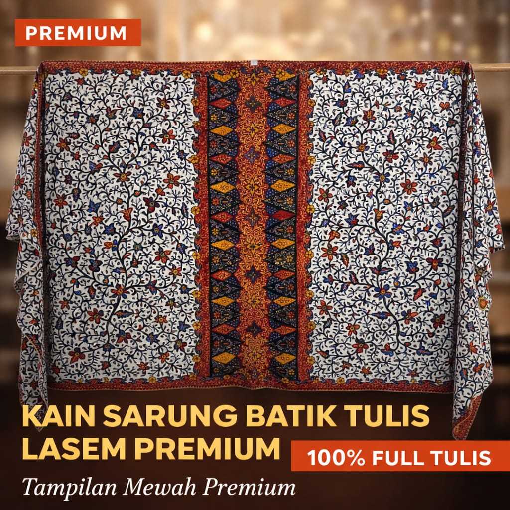 KAIN SARUNG, BATIK TULIS LASEM KLASIK PAKAIAN PRIA/WANITA KAIN PREMIUM BATIK TULIS LASEM, SARUNG