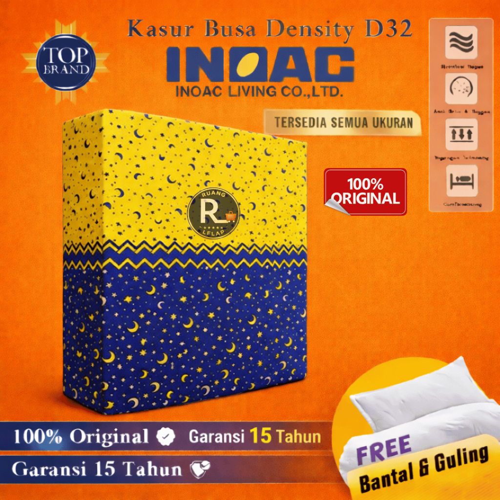 Kasur Busa Inoac EOE Density 32 Yellow Original Garansi 15 Tahun