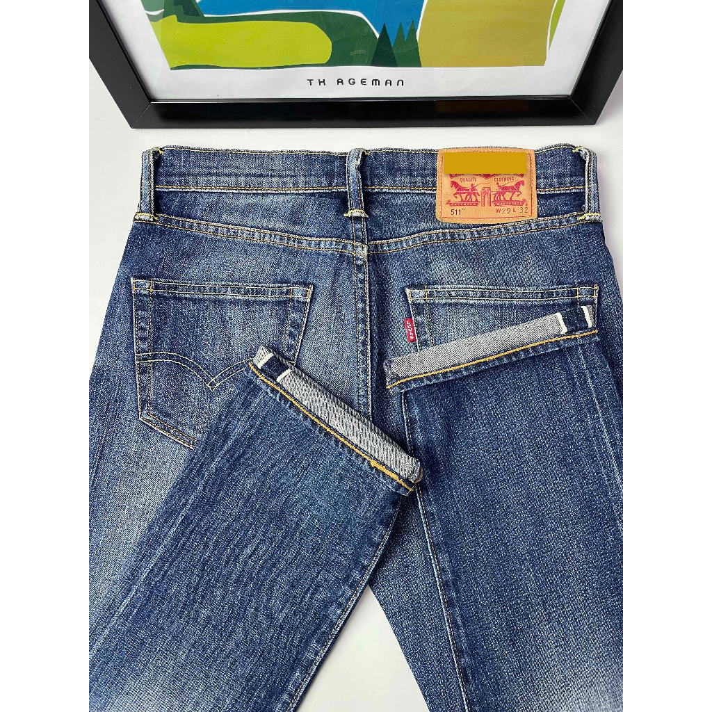 Celana Jeans LP 5 1 1 Slim Fit Indigo Wash Selvedge Denim 29x32