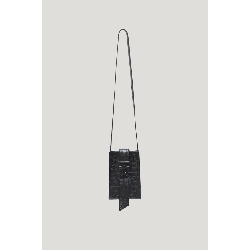 Aesthetic Pleasure Croc Black Calle Phone Bag