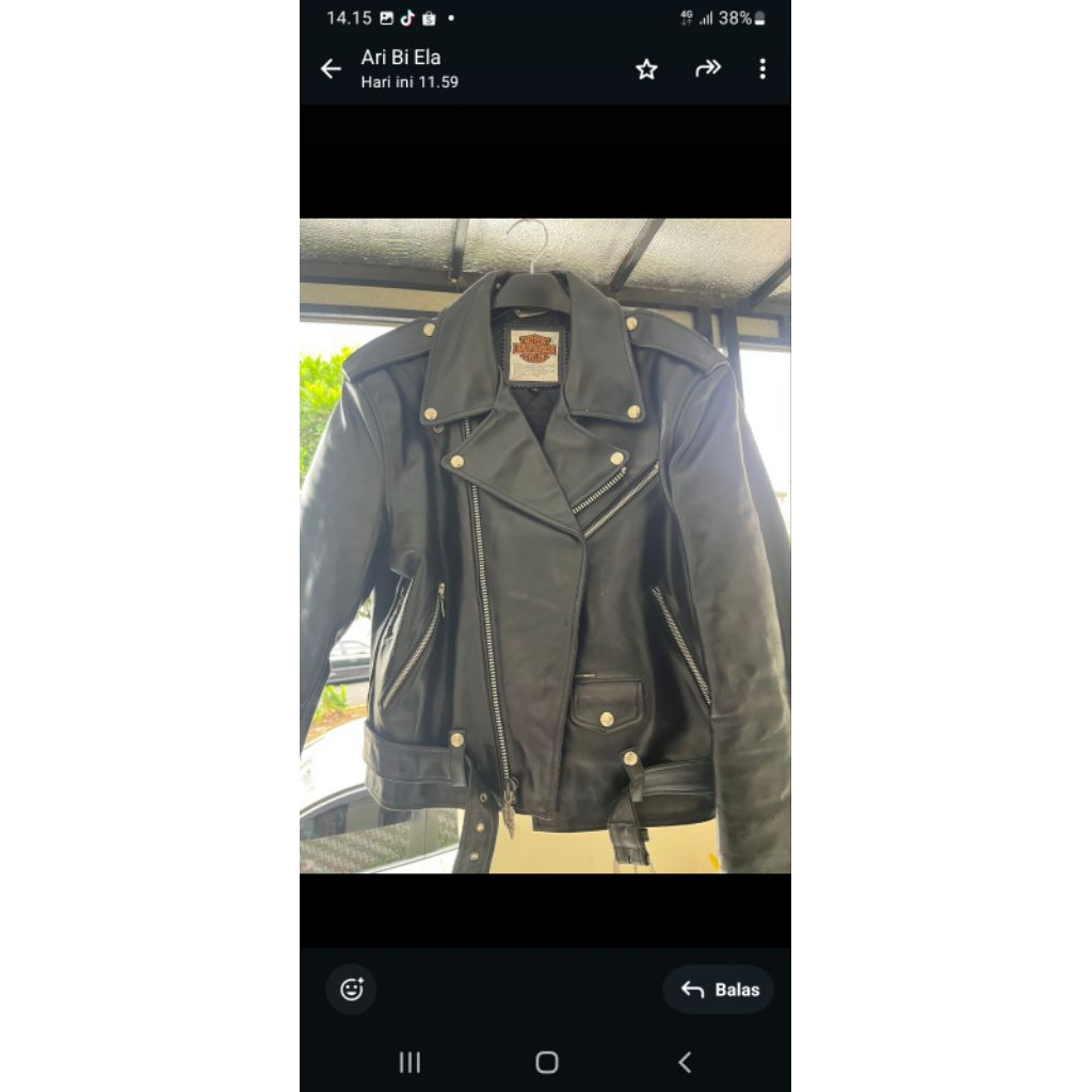 Harley-davidson"jaket dobel riders vintage made in usa leather horse second