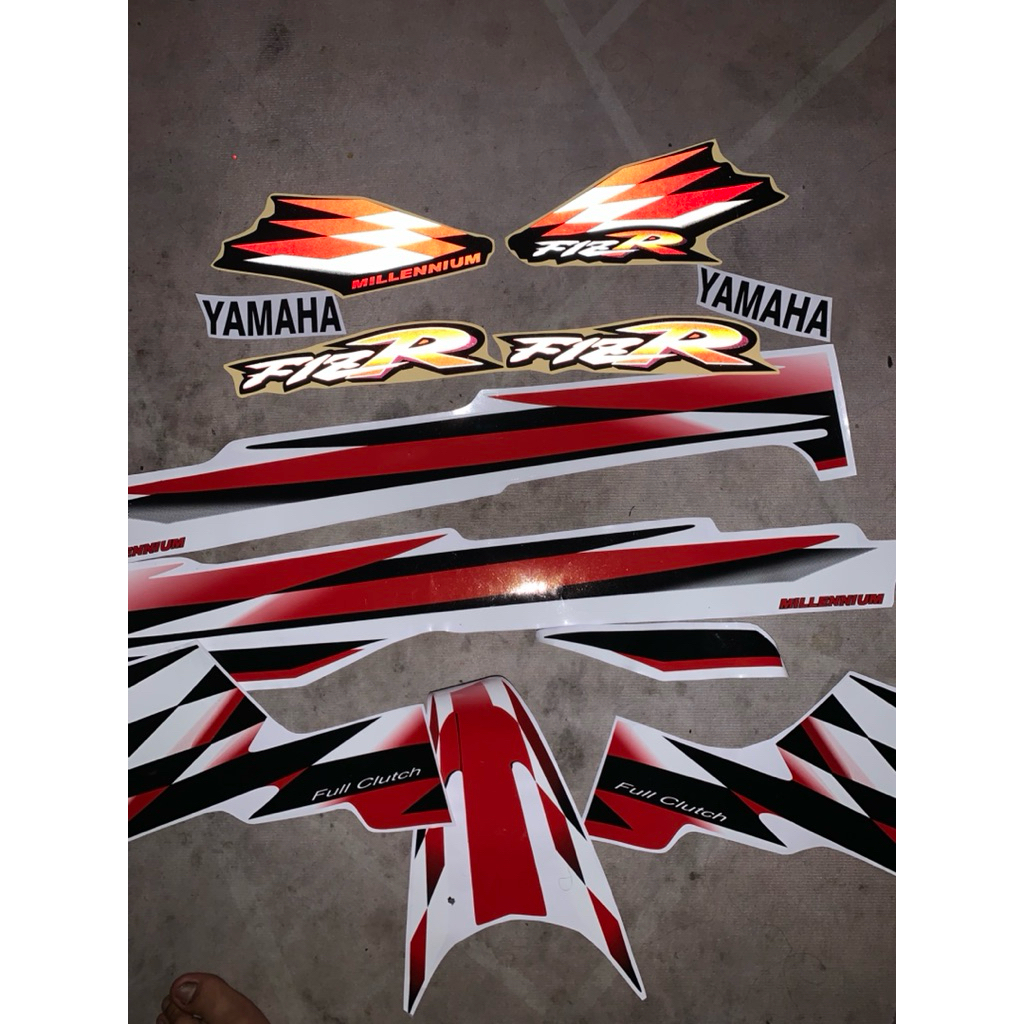 striping sticker f1zr f1z r millenium merah kualitas premium metalic reflektif