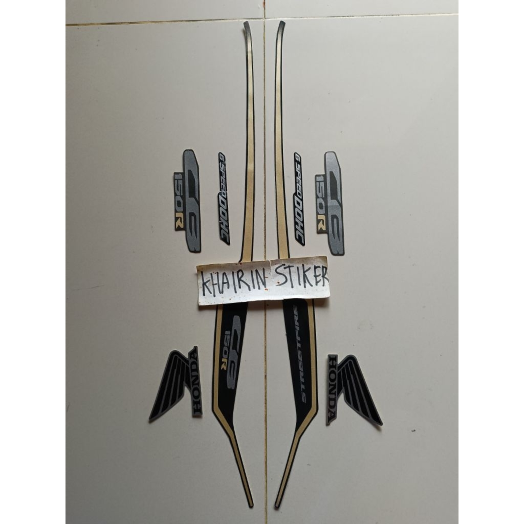 striping stiker cb 150 r StreetFire hitam dof gold original