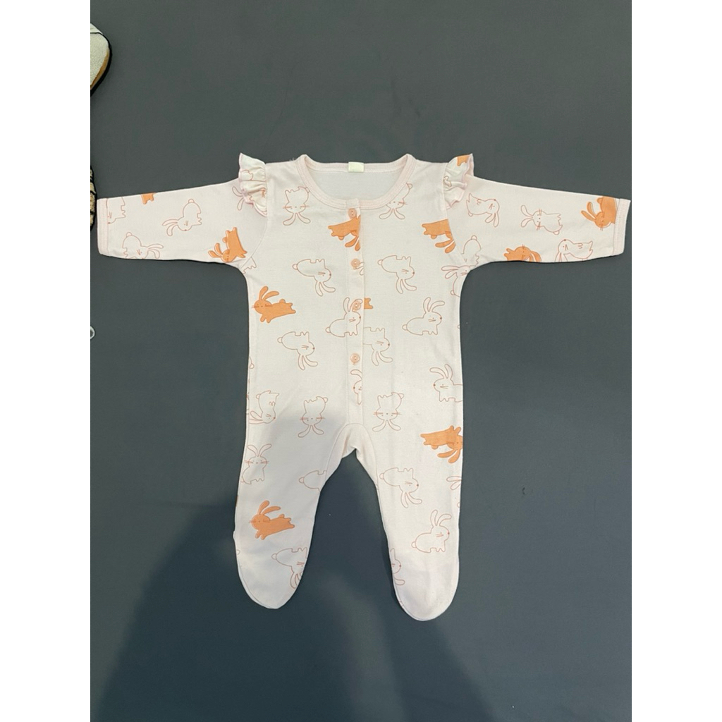 BABYLEON Sleepsuit Bayi 0-1 Tahun Sleepsuit Kaki Tutup Lengan Panjang Jumpsuit Bayi Perempuan Newbor