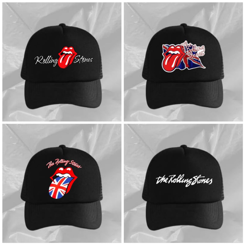 Topi pria wanita grup rolling stones/Topi base ball/Topi jaring/Topi distro keren