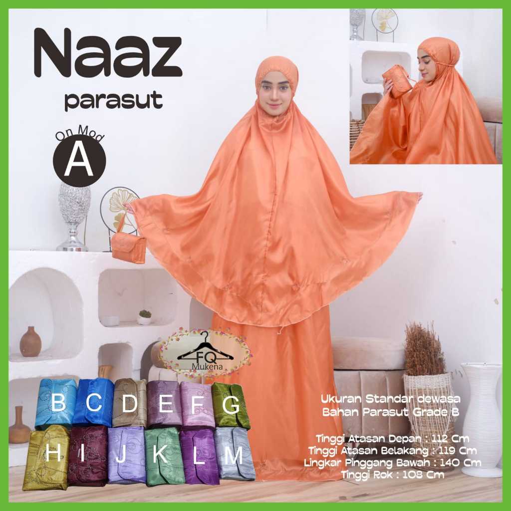 Mukena Parasut Naaz Original FQ Mukena Traveling Dewasa Jumbo Premium Bahan Parasut Grade B Praktis 