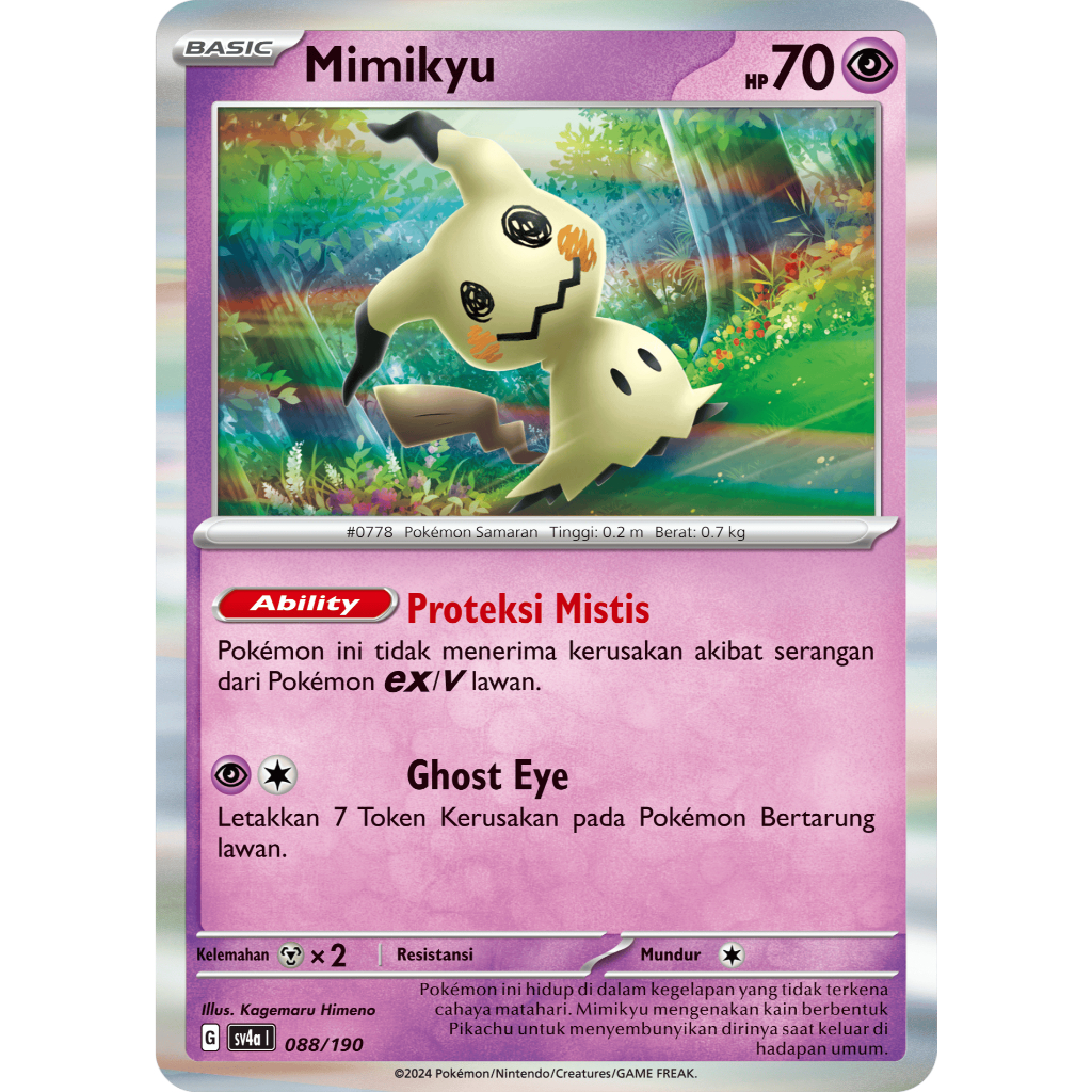 Mimikyu Foil TCG Pokemon Indonesia