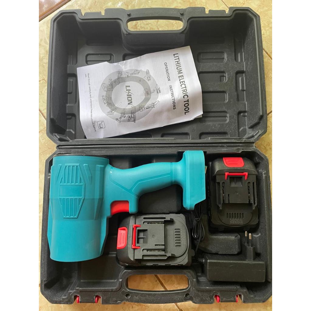 Jet fan High Speed 21V brushed motor complete Set box 2 Battery blower pengering Angin kecepatan tin