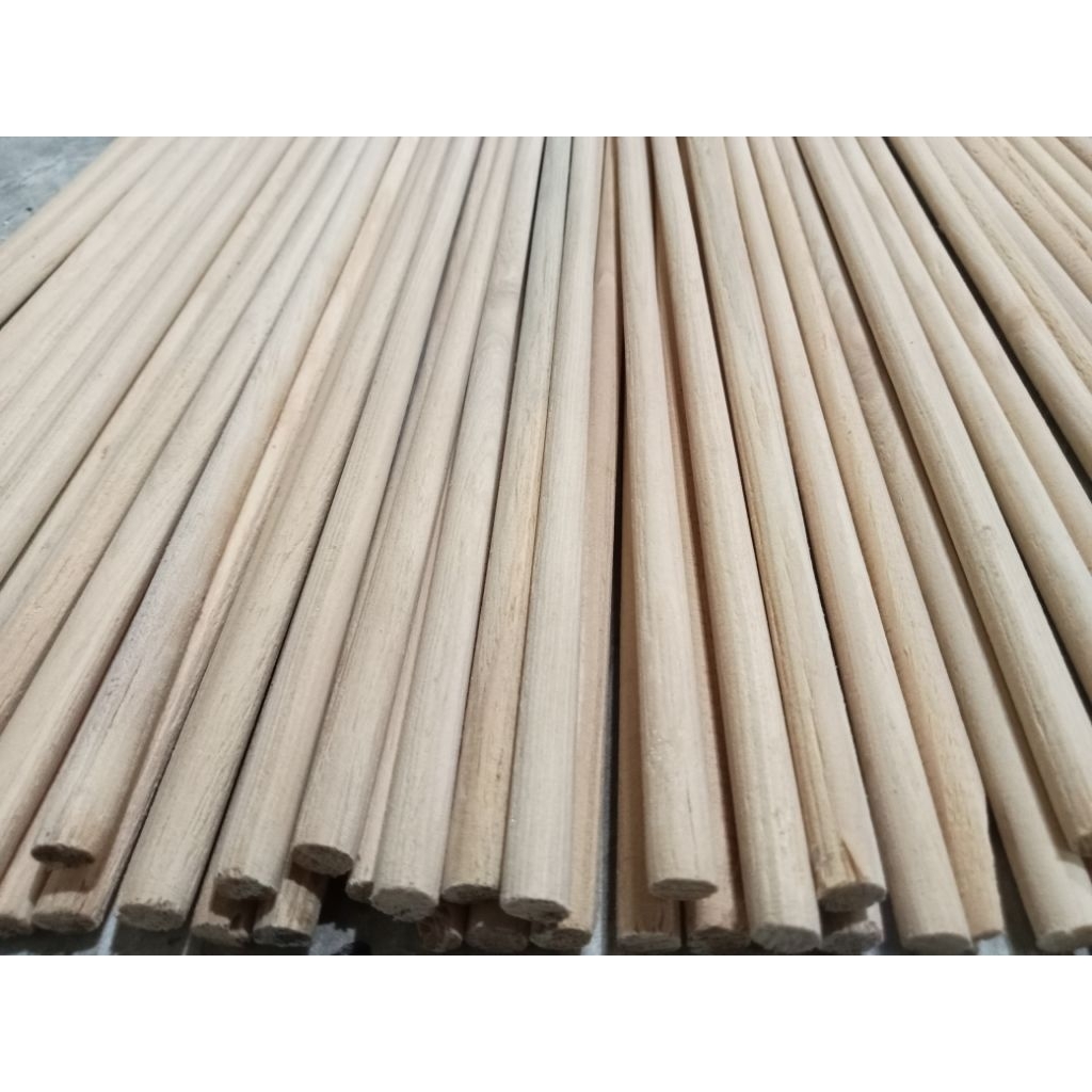 dowel kayu 3,5cm/35mm,kayu gamelina, pinus, mahoni, jati,gagang sapu,stick kayu