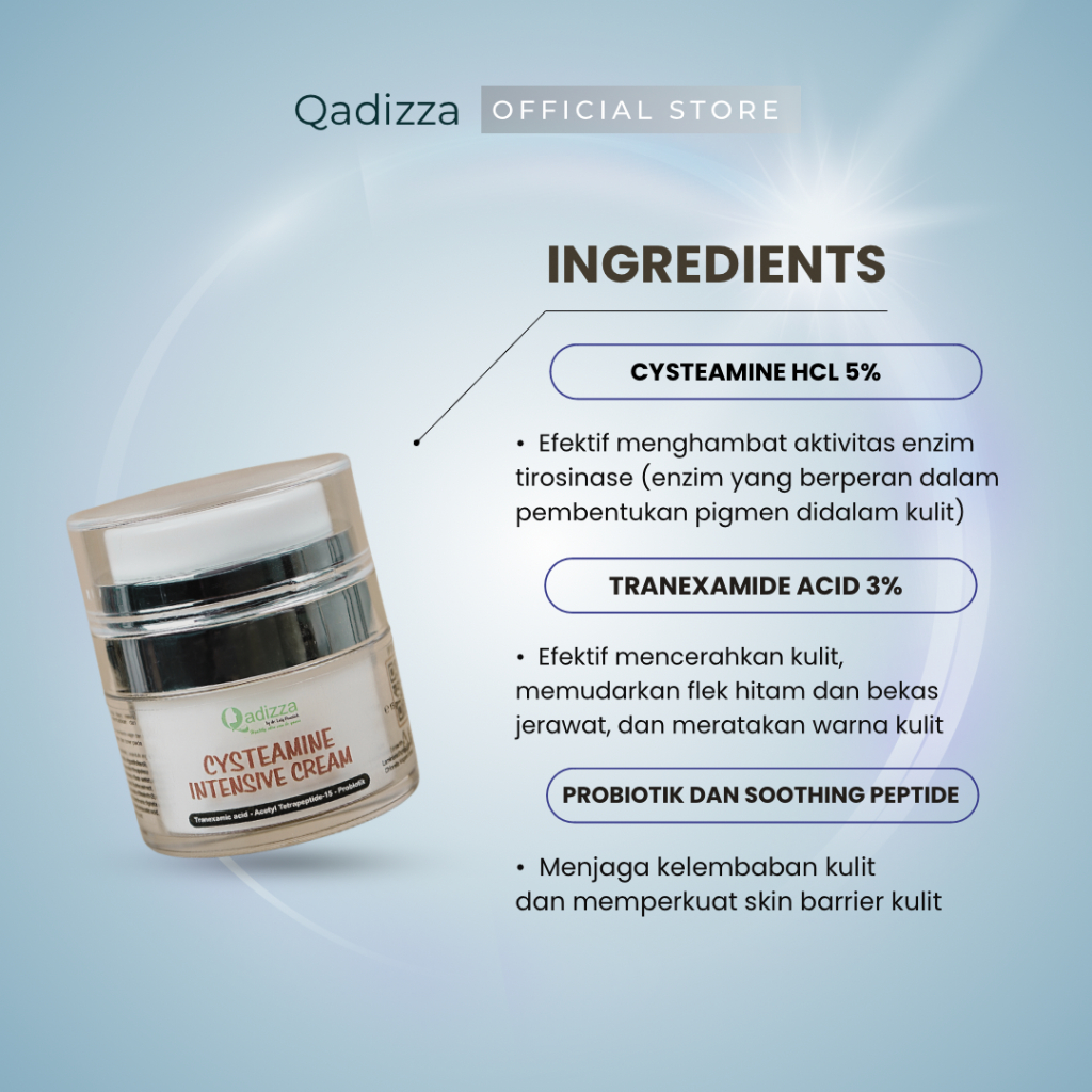 [TRIPLE KOMBO LEBIH HEMAT] QADIZZA PAKET TRIPLE KOMBO (CYSTEAMINE WHITE 5% Cysteamine HCl 15 gr + Se