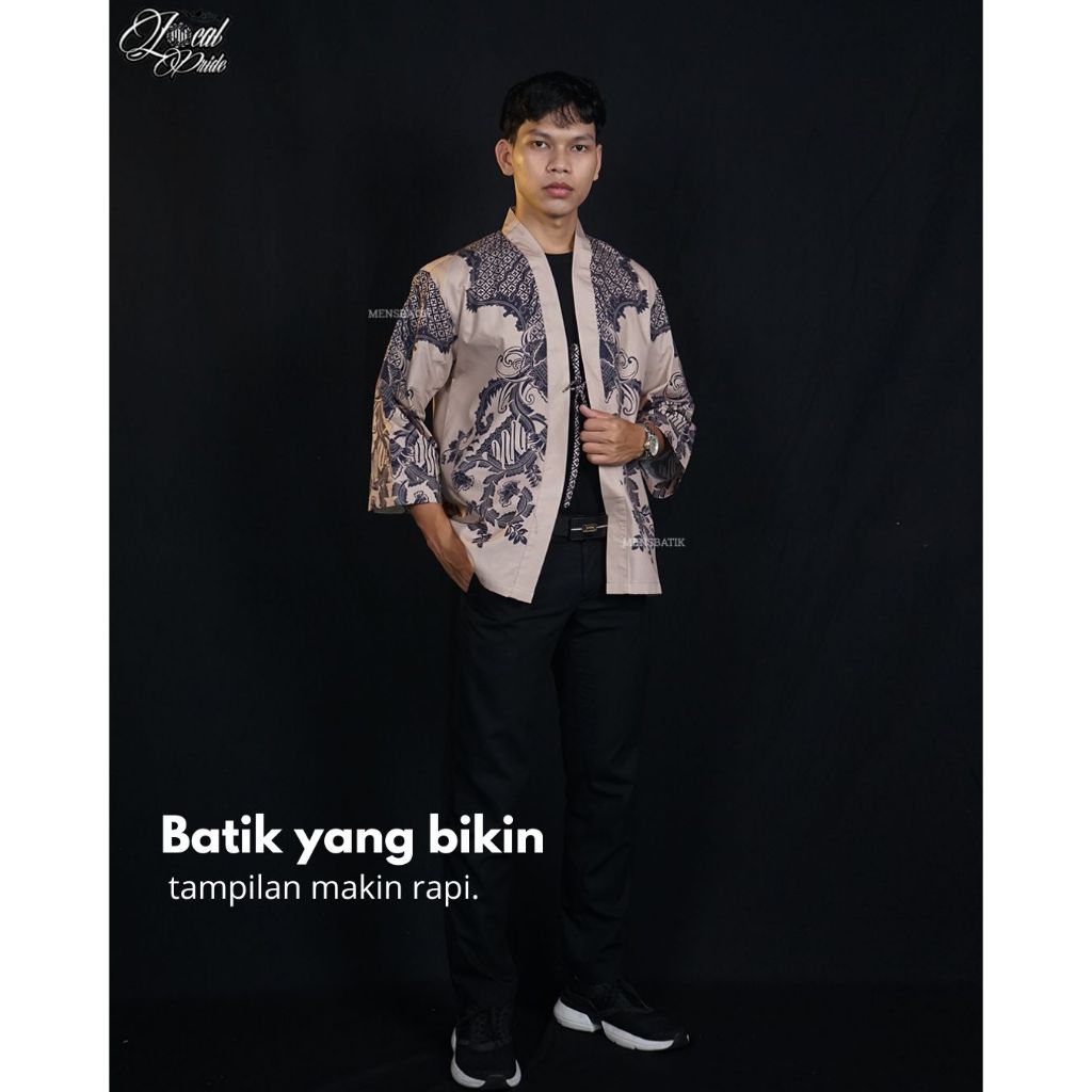 MENSBATIK - Prabawandra outer - outer batik pria - outer batik - batik pria lengan 7/8 - outer batik