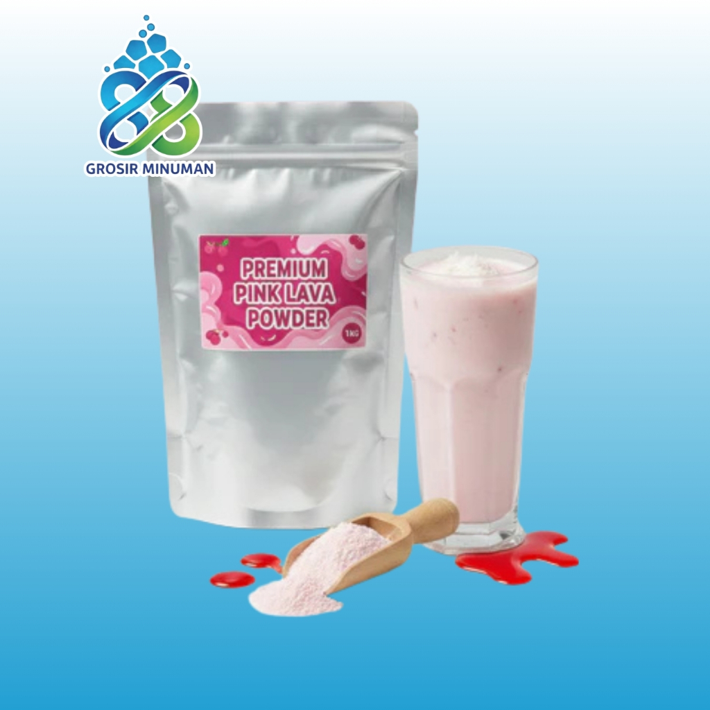 Bubuk Serbuk Minuman 1kg Rasa Pink Lava Bubuk Minuman Kekinian Standar Instan Drink Pink Lava Flavor