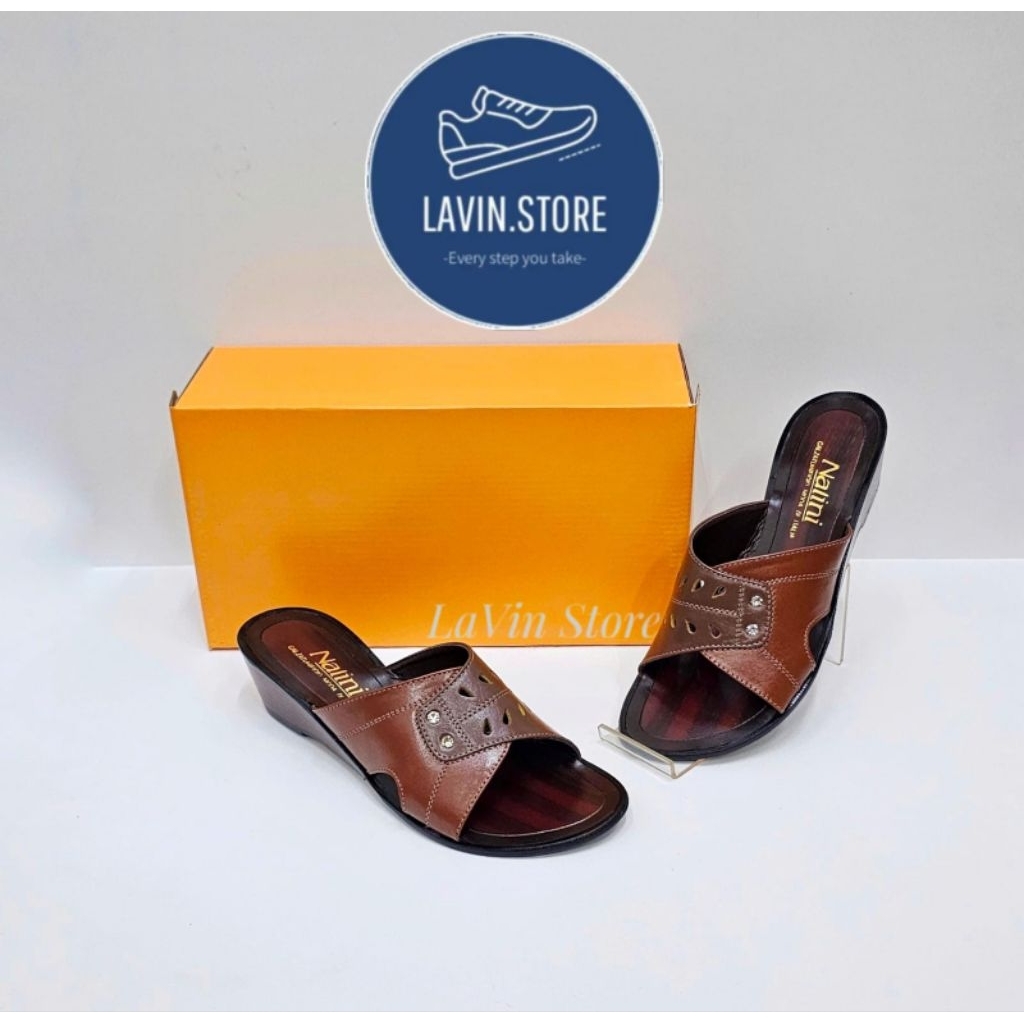 SANDAL NALINI JKR 17646 - Sandal Hak Wanita Kulit dewasa