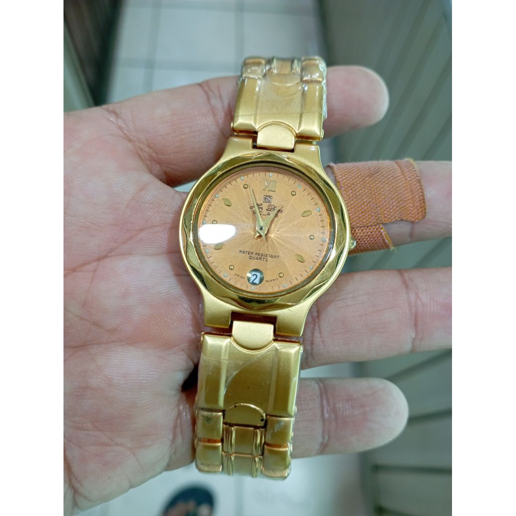 jam tangan pria quartz gold stenlis steel Hordies fashionable klasik