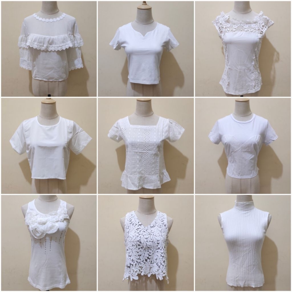 Atasan Baju Wanita Warna Cream / White