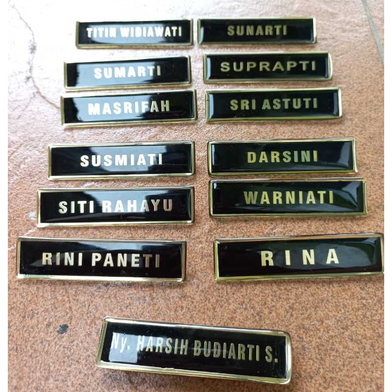 Name tag nama dada Kuningan akrilik Stainless Peniti Magnet Nama Guru Dokter Perawat Karyawan Pegawa