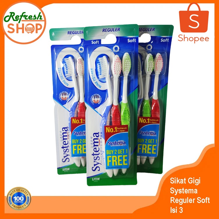 Sikat Gigi Systema Isi 3 - Systema Regular Soft