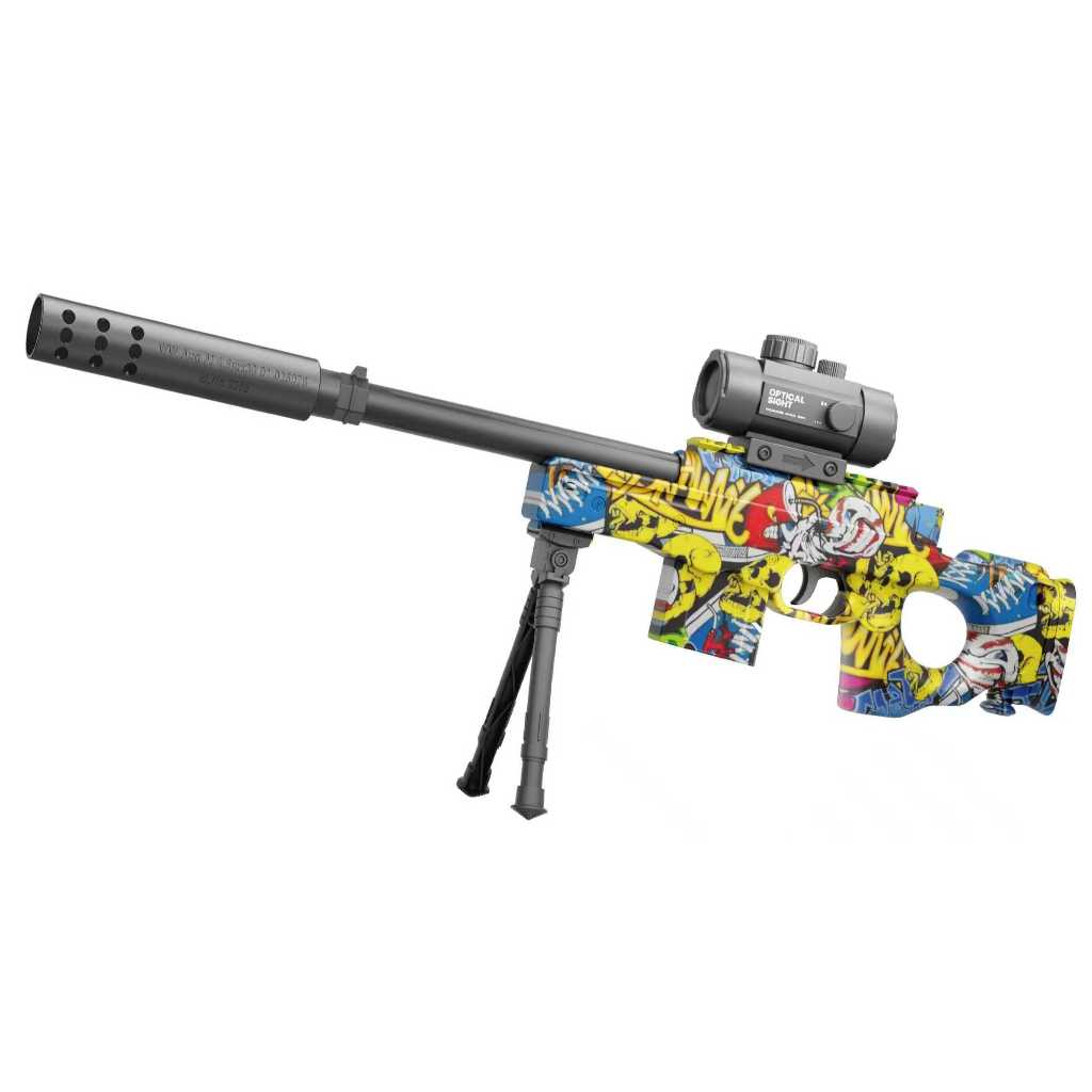 SYARIAH TOYS PISTOL MAINAN PELURU GEL TEEMBAKAN AIR BLASTER AK47 M416 2IN1 HIGH SPEED 7.4V