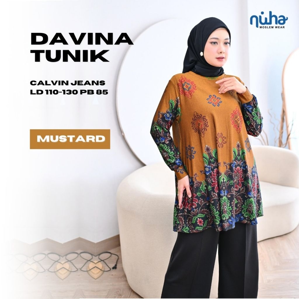 NUHA - DAVINA RAQILA CEMPAKA RISMA TORAJA | Tunik Wanita Calvin Jeans Motif Etnik/Abstrak