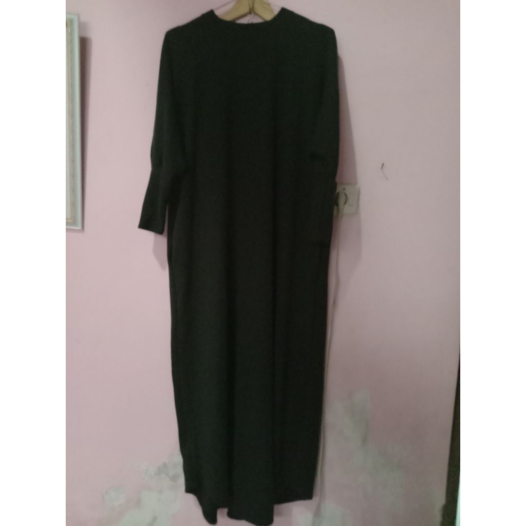 Gamis Inara Hitam Rajut Batwing