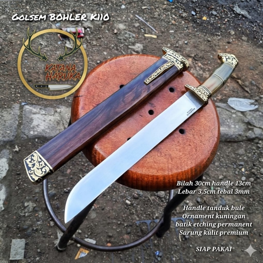 Golsem Bohler Kiio Katana Haruka - Golok Sembelih Super Tajam Bahan Baja Bohler N695