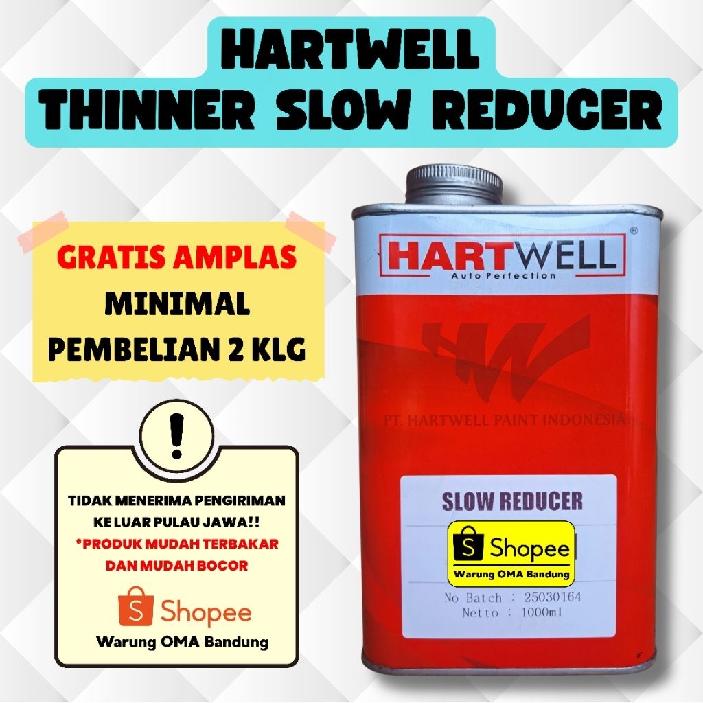 Hartwell Thinner SLOW REDUCER (LTR) - Perawatan Cat Kendaraan Mobil Motor