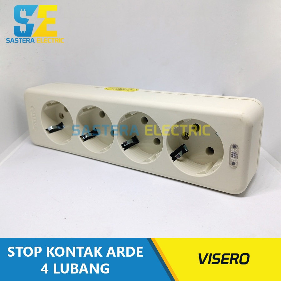 Stop Kontak Arde 4 Lubang Tanpa Kabel / Stop Kontak Listrik Visero / Colokan Listrik 4 Lubang SNI
