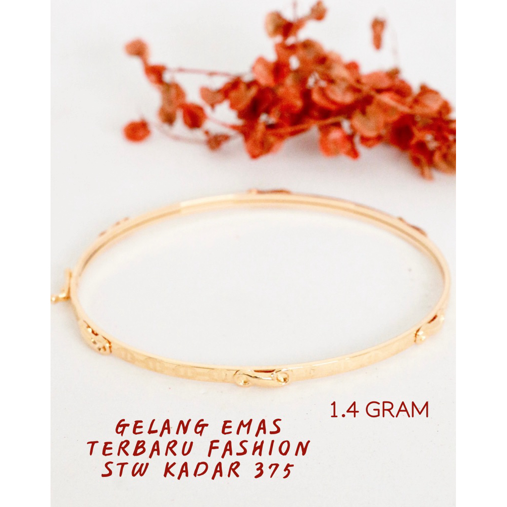 gelang emas bangle 1.4 gram kadar 375