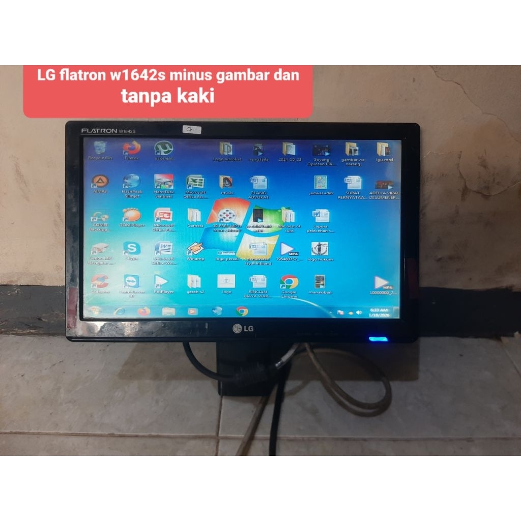 lcd monitor LG 19inchi dan 16inchi Minus