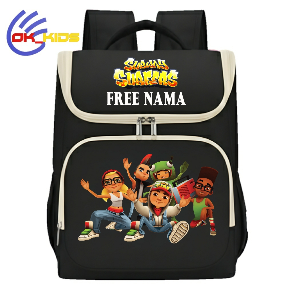 Tas Ransel Anak Motif Gambar Subway Surfers Gratis Custom Nama