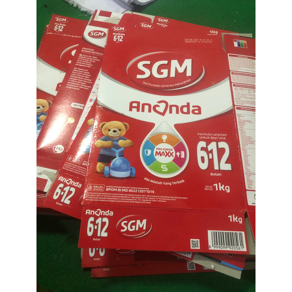5 pcs kardus bekas susu SGM kemasan 1kg.kardus packing