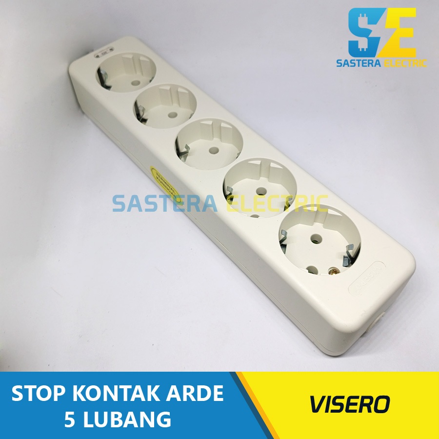 Stop Kontak Arde 5 Lubang Tanpa Kabel / Stop Kontak Listrik Visero / Colokan Listrik 5 Lubang SNI