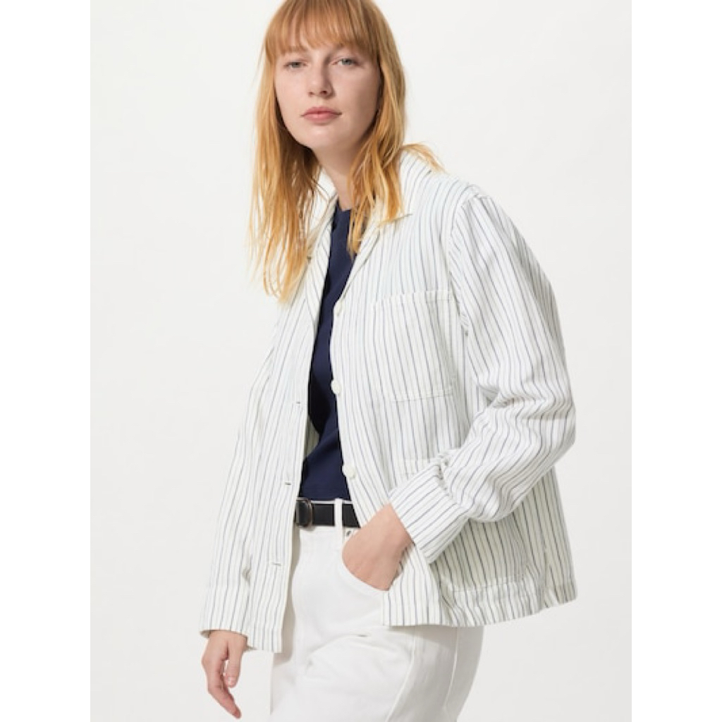 Jaket Coverall Linen Blend Uniqlo