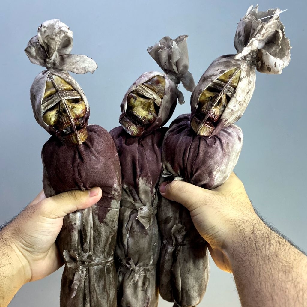 BONEKA POCONG SERAM | DETAIL TENGKORAK & DARAH MIRIP ASLI