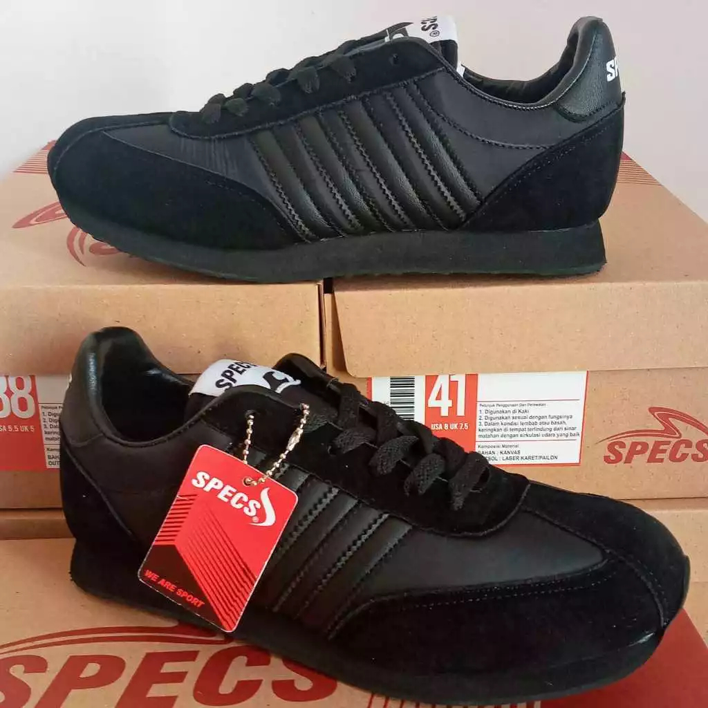 Promo COD Sepatu Sneakers Pria Dan Wanita Sepatu Specs Hitam Polos Sepatu Pria Dan Wanita Sepatu Sek