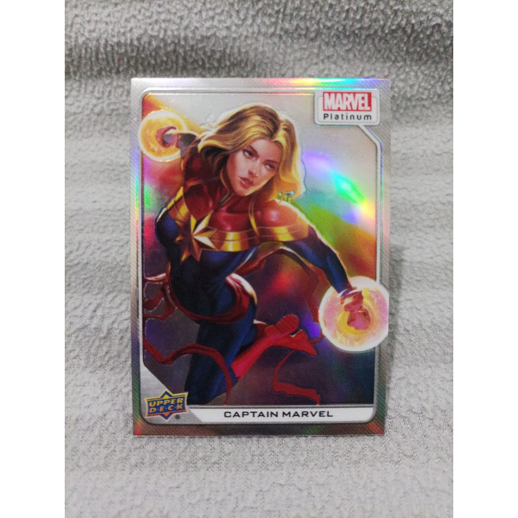 Upper deck marvel platinum 2023 captain marvel rainbow refractor