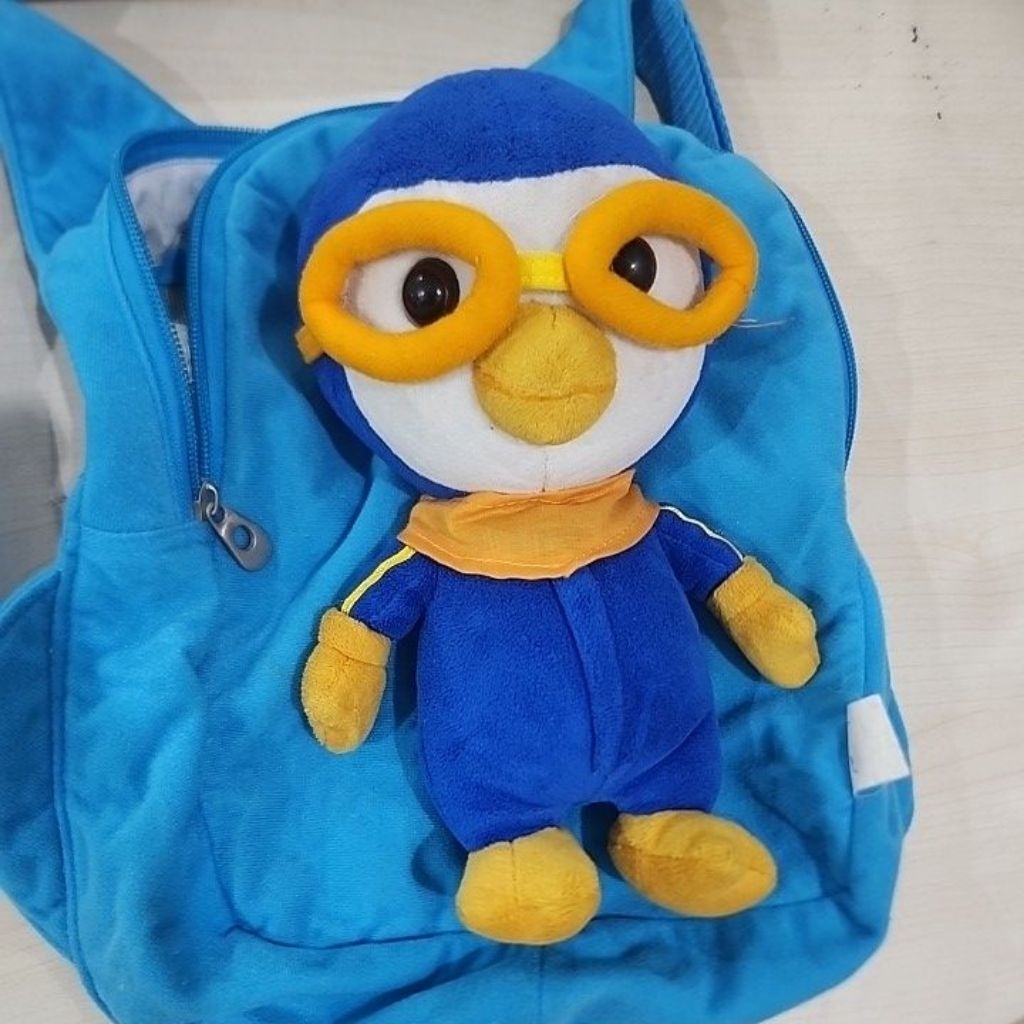 preloved tas boneka pororo dari korea size kecil