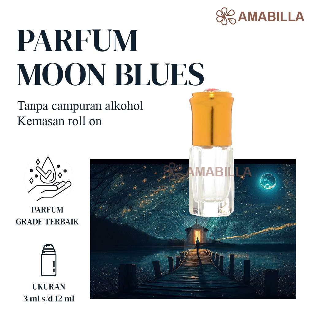 Parfum Aroma MOON BLUES Original Non Alkohol 3ml Parfum Original Bibit Parfum Murni MOON BLUES RAFFI