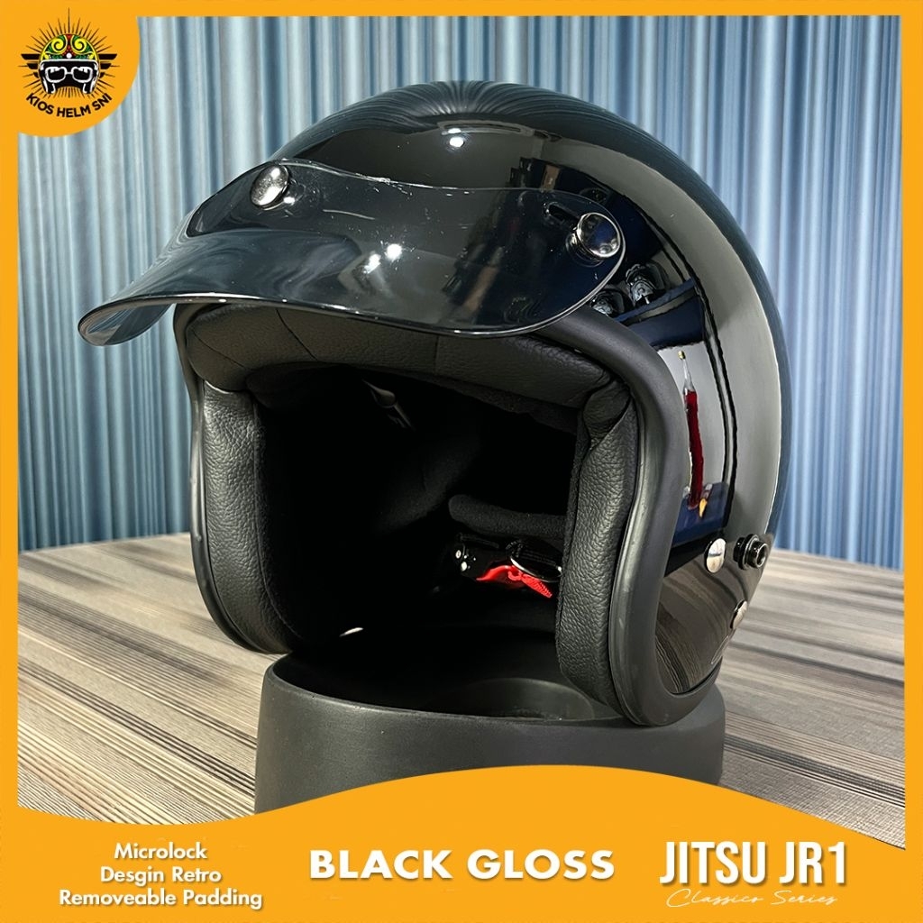 Helm Bogo Jitsu Original Retro Klasik SNI - Helm Retro  Cewek Cowok Murah