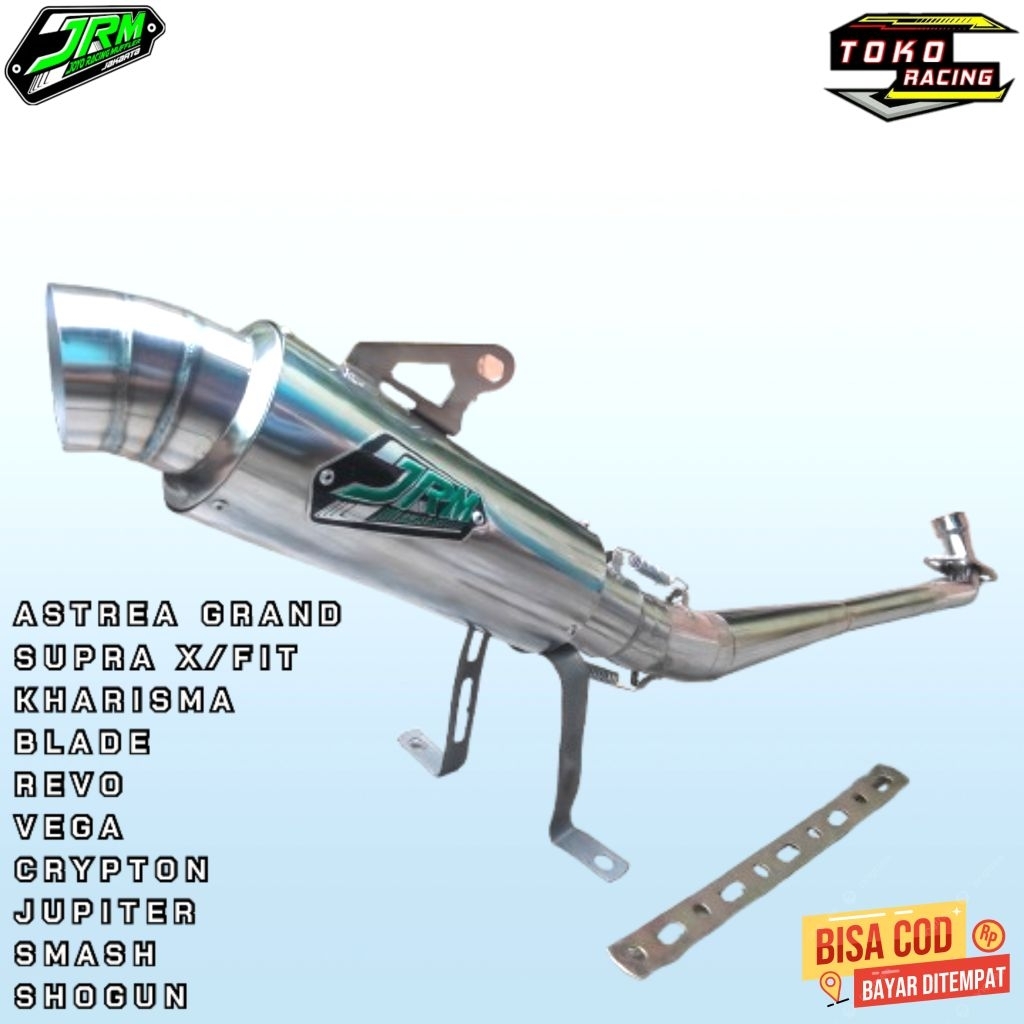 KNALPOT RACING JRM CHROME ALL TYPE BEBEK SUPRA 110,SUPRA X 125K,KHARISMA 125,ASTREA GRAND,ASTREA PRI