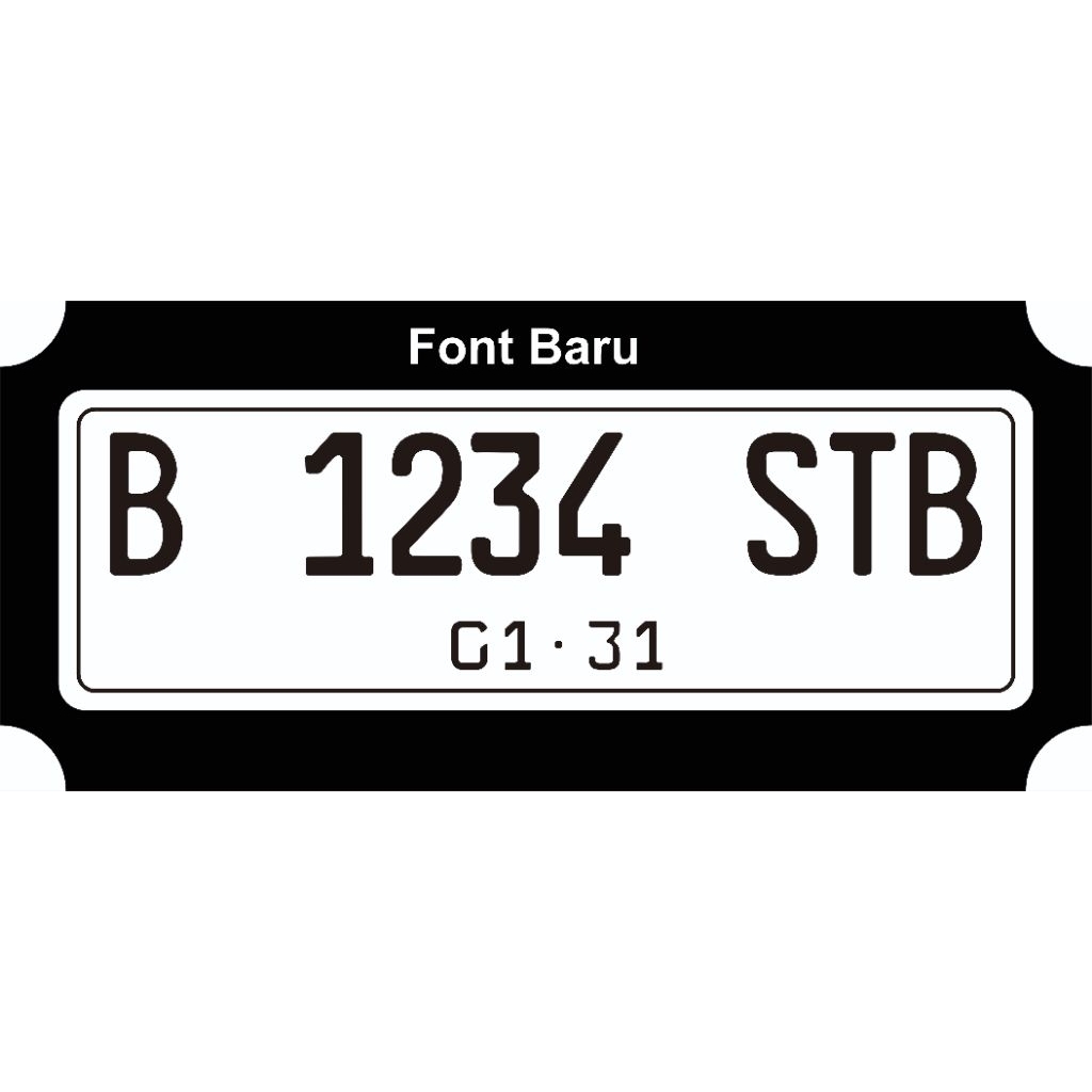 cutting  sticker plat mobil font baru 1 pasang