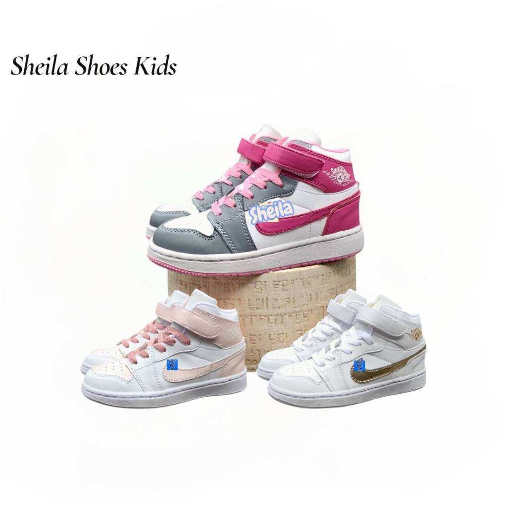 Sepatu Sneakers Jordan Anak Perempuan White Pink 1-10 Tahun Premium Quality BNIB
