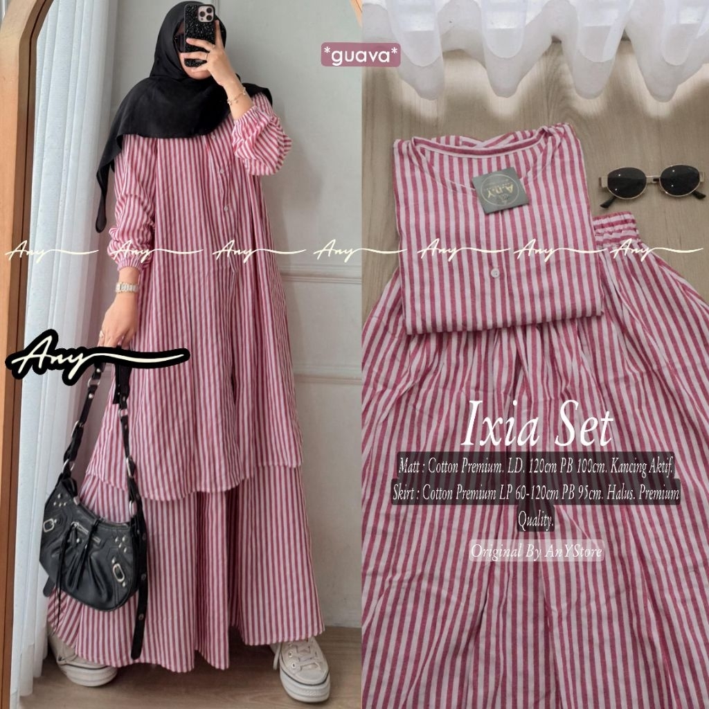SETELAN ROK GARIS GARIS - IXIA SET