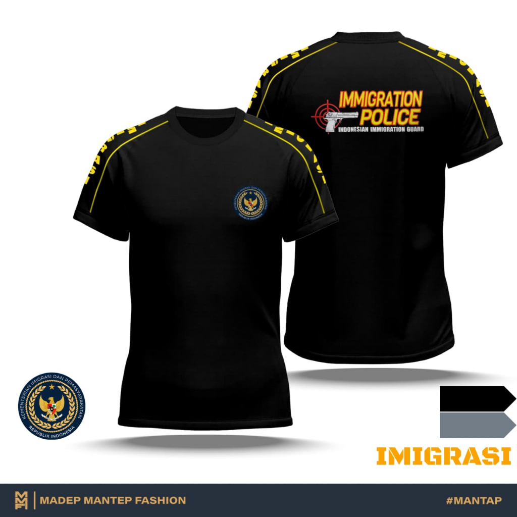 Kaos KEMENIMIPAS IMIGRASI Terbaru Kaos Imigrasi Kemenimipas Hitam Abu Terbaru