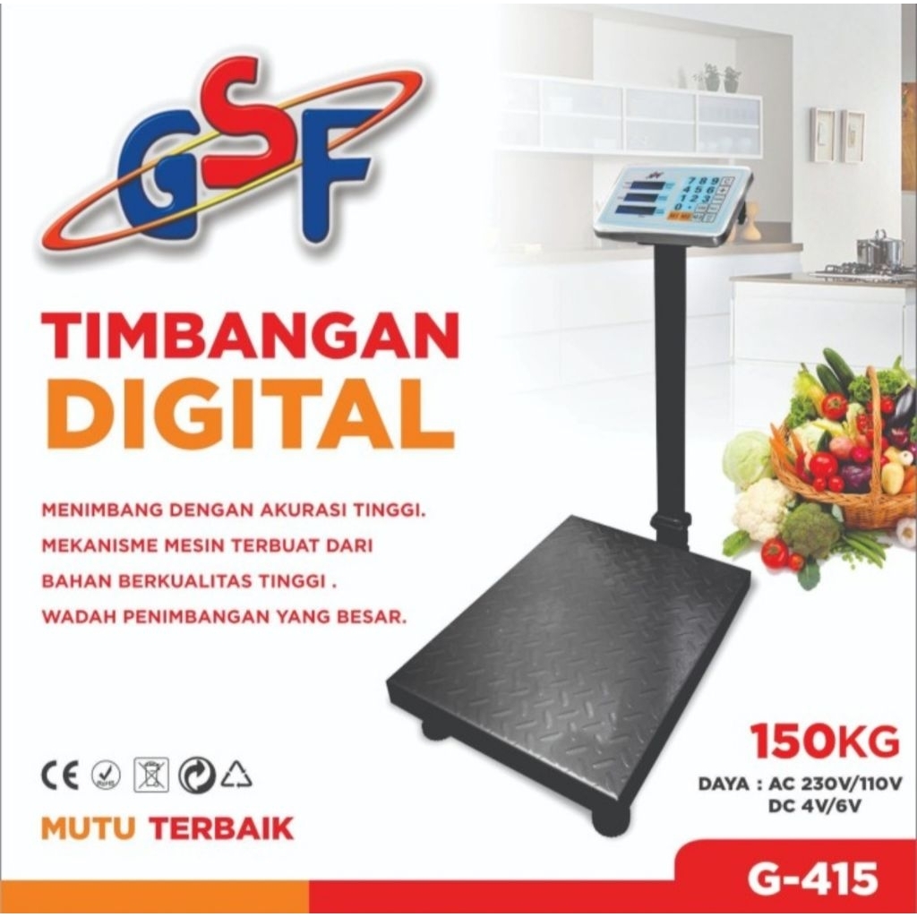 Timbangan Duduk Timbangan Barang Digital GSF 150 kg / 300 kg Akurat