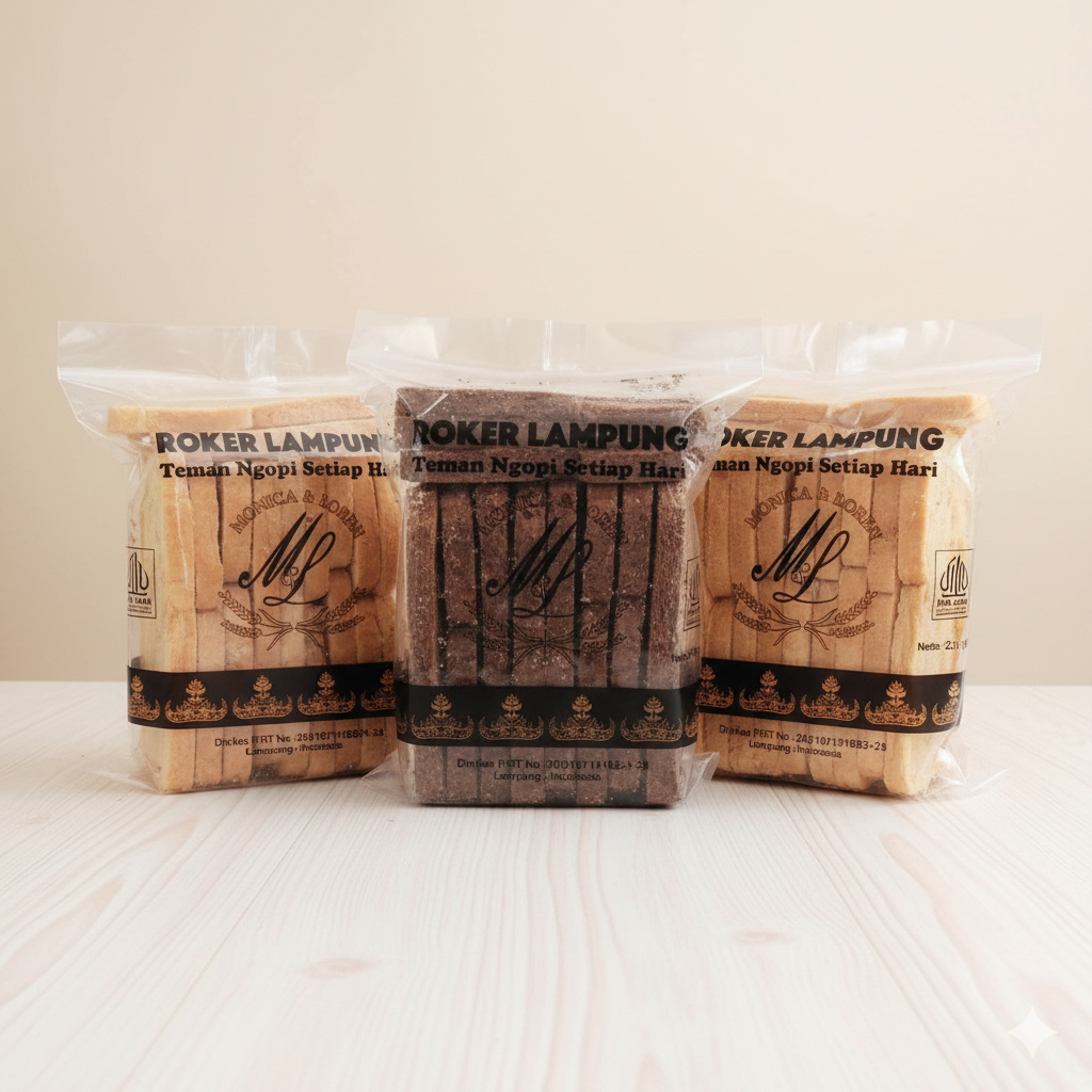 ROKER LAMPUNG MONICA Roti Kering Renyah Gurih 10 Slice Original Cokelat Keju Halal