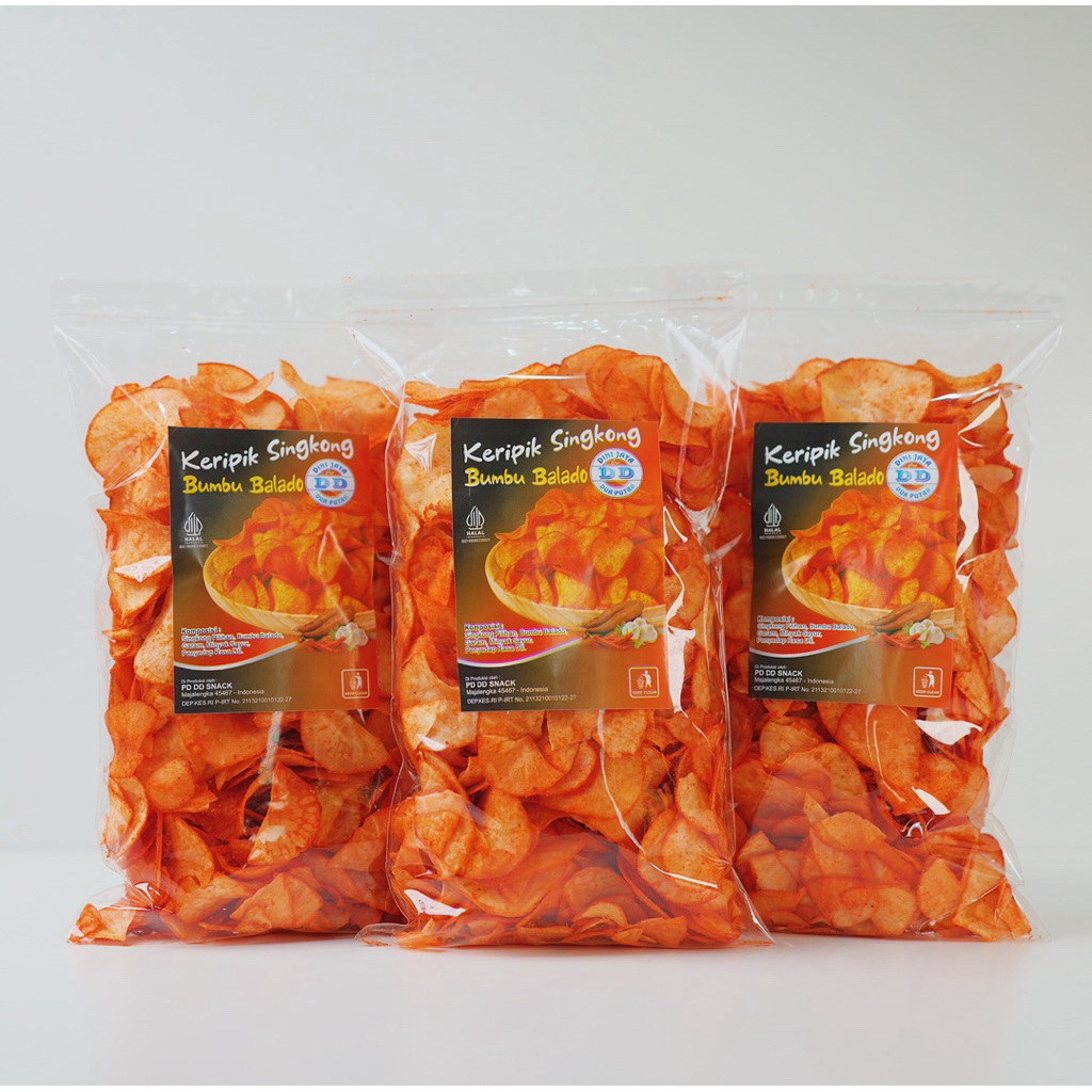 Keripik Singkong Balado Kering 1kg - Pedas Asin Gurih